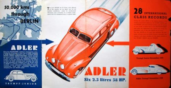 Adler Linie Modelprogram 1937 Carbrochure (9623)